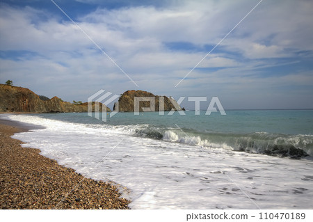 most beautiful pebble beach Mediterranean Sea 110470189