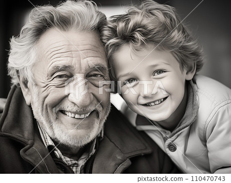 快樂的祖父和男孩 110470743
