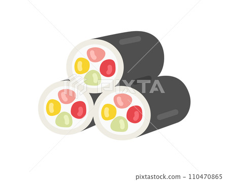 堆疊的 ehomaki 圖示的插圖 堆疊的 ehomaki 圖示的插圖 110470865