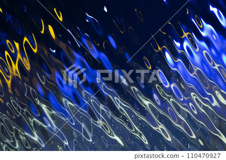 Abstract background of dark blue water distortions with white and yellow spots. Abstract background of dark blue water distortions with white and yellow spots. 110470927