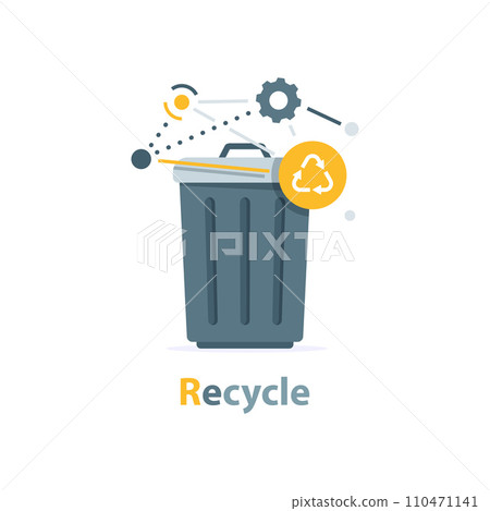 trashcan,Recycle,flat design icon vector illustration trashcan,Recycle,flat design icon vector illustration 110471141
