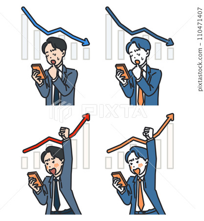 Stock graph and business man illustration Stock graph and business man illustration 110471407