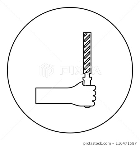 File tool in hand metal rasp in arm use manual instrument equipment for carpentry work icon in circle round black color vector illustration image outline contour line thin style File tool in hand metal rasp in arm use manual instrument equipment for carpentry work icon in circle round black color vector illustration image outline contour line thin style 110471587