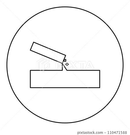 Concrete pours casting icon in circle round black color vector illustration image outline contour line thin style 110471588