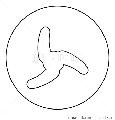 Screw of ship propeller fan turbine three-bladed icon in circle round black color vector illustration image outline contour line thin style 110471593