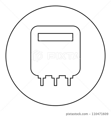 Electric meter home electricity power counts energy measuring consumption equipment icon in circle round black color vector illustration image outline contour line thin style 110471609