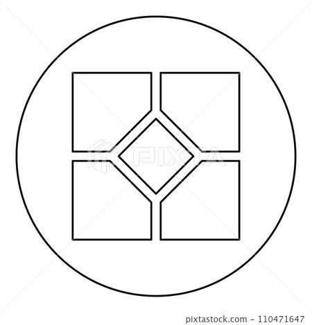 Ceramic tile paving slab icon in circle round black color vector illustration image outline contour line thin style Ceramic tile paving slab icon in circle round black color vector illustration image outline contour line thin style 110471647