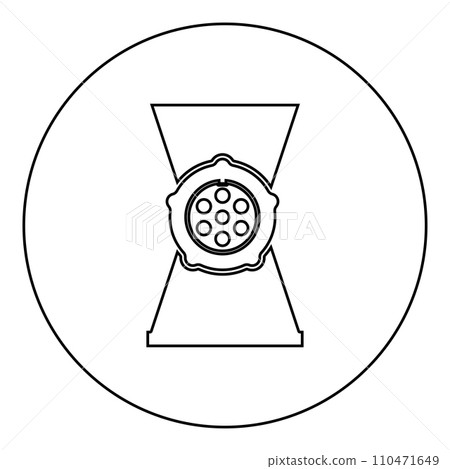 Meat grinder mincer icon in circle round black color vector illustration image outline contour line thin style Meat grinder mincer icon in circle round black color vector illustration image outline contour line thin style 110471649