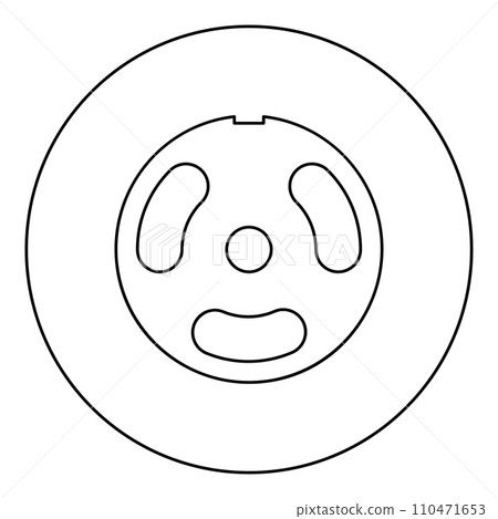 Grate for meat grinder plate mincer device for growing shallow of meat lattice sieve icon in circle round black color vector illustration image outline contour line thin style 110471653