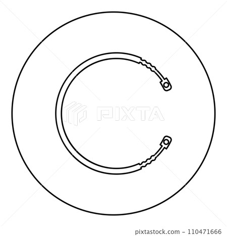 Cable for clutch car pull manual transmission rope part icon in circle round black color vector illustration image outline contour line thin style 110471666