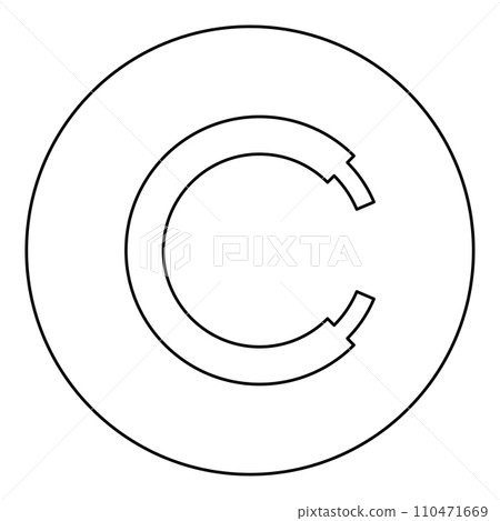 Rope line hawser cable electric circle shape for car icon in circle round black color vector illustration image outline contour line thin style 110471669
