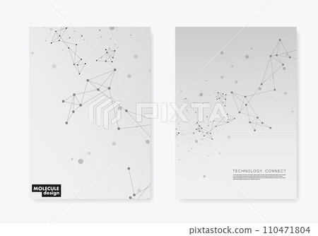 Black connect dot line connect on grey cover templates. Abstract vector background. Technology concept design. Communication and social network concept. Futuristic technology 110471804
