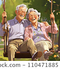 old couple on swing 110471885