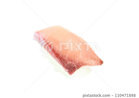Cut out 1 piece of yellowtail sushi 110471898