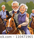 old couple riding horses 110471965