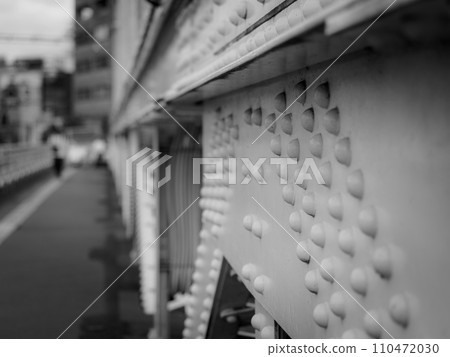 A close-up of Kaiun Bridge in monochrome. 110472030