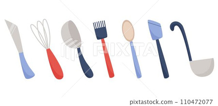 Hand drawn set of kitchen items 110472077