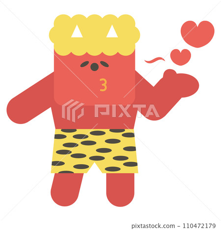 Red demon blowing a kiss 110472179