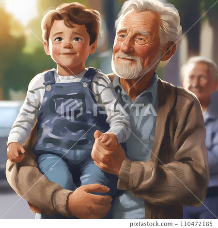 old man holding his grandson old man holding his grandson 110472185