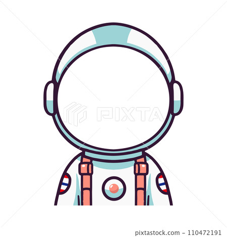 Cartoon Astronaut helmet  doodle sign 110472191