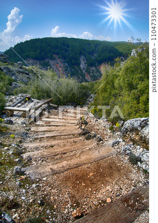 Turkish tourism trail in the district of Mugla Marmaris. 110473301