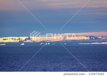 Icebergs in British channel. Franz-Joseph Land Icebergs in British channel. Franz-Joseph Land 110473481