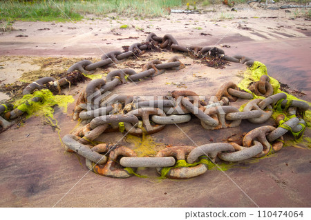 anchor chain from a huge ship anchor chain from a huge ship 110474064