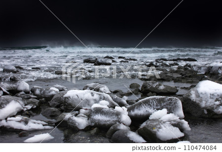 snow and ice around ocean 2 110474084