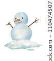Illustration of a snowman with a gentle atmosphere 110474507