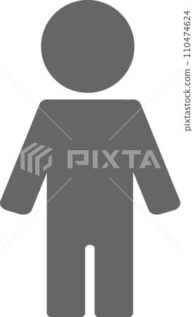 People pictogram child upright silhouette icon whole body 110474624