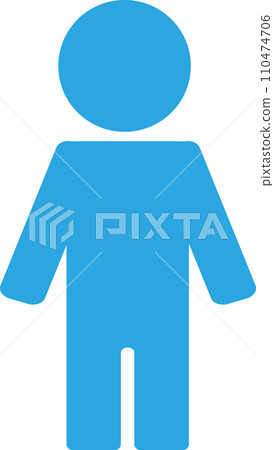 People pictogram child upright silhouette icon whole body 110474706