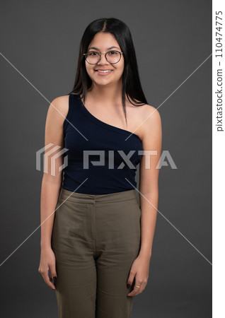 Portrait of young hispanic girl in casual Portrait of young hispanic girl in casual 110474775