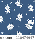 可愛貓咪背景貓咪腳印 110474947