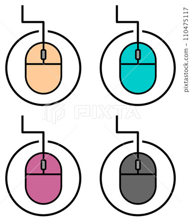 Explanatory illustration of a mouse that can be operated by clicking on a computer Explanatory illustration of a mouse that can be operated by clicking on a computer 110475117
