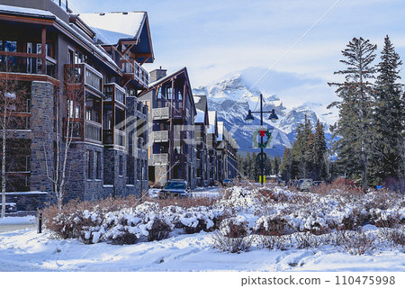 Morning landscape with snow Morning landscape with snow 110475998