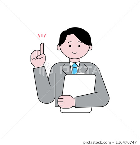 A man holding a board and giving guidance A man holding a board and giving guidance 110476747