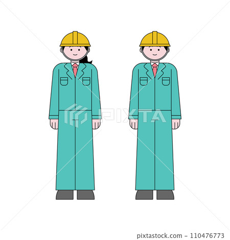 穿著工作服的女人和男人的插圖 110476773