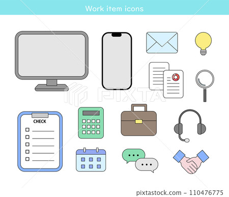 Business scene icon set Business scene icon set 110476775