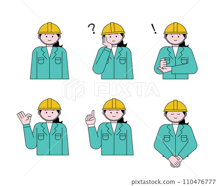 各種表情的女工插畫集 110476777