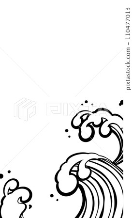 手繪風格日式波浪背景_剪影_16:9_垂直 手繪風格日式波浪背景_剪影_16:9_垂直 110477013