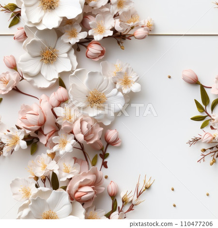 Floral Pattern with colourful big peony flowers, classic baroque peony flowers with petals, leaves and buds, seamless Floral Pattern with colourful big peony flowers, classic baroque peony flowers with petals, leaves and buds, seamless 110477206