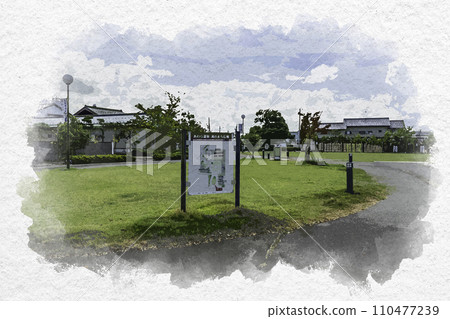 水彩風格越前蘆原溫泉溫泉城廣場福井縣蘆原市 110477239