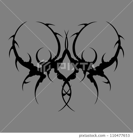 Cyber sigilism design. Neo tribal gothic style tattoo. Cyber sigilism design. Neo tribal gothic style tattoo. 110477653