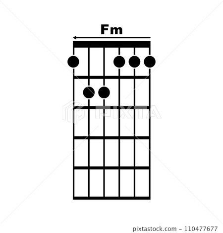 Fm guitar chord icon Fm guitar chord icon 110477677