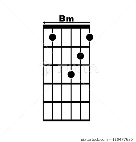 Bm guitar chord icon 110477680