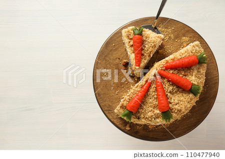 Tasty and delicious food concept - carrot cake Tasty and delicious food concept - carrot cake 110477940