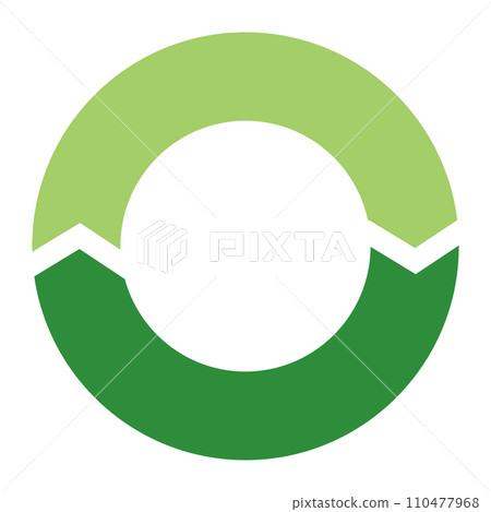 Cycle diagram 2 divisions green 110477968