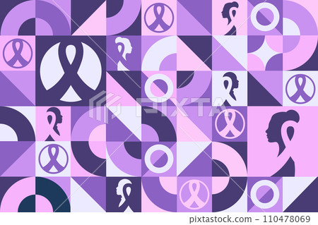 February is National Cancer Prevention Month. Seamless geometric pattern. Template for background 110478069