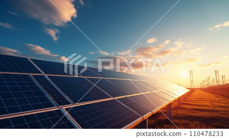 Solar power plant. Alternative source of electricity. Solar farm. Solar power plant. Alternative source of electricity. Solar farm. 110478233
