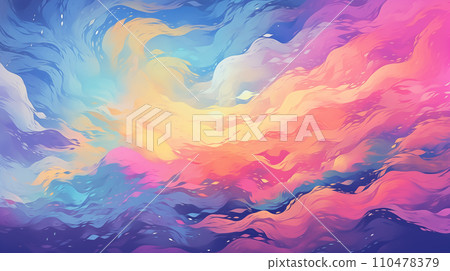 手绘卡通唯美的彩云插画背景素材 手绘卡通唯美的彩云插画背景素材 110478379